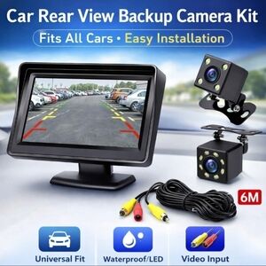 Universal Rear View Backup Camera Kit - Black